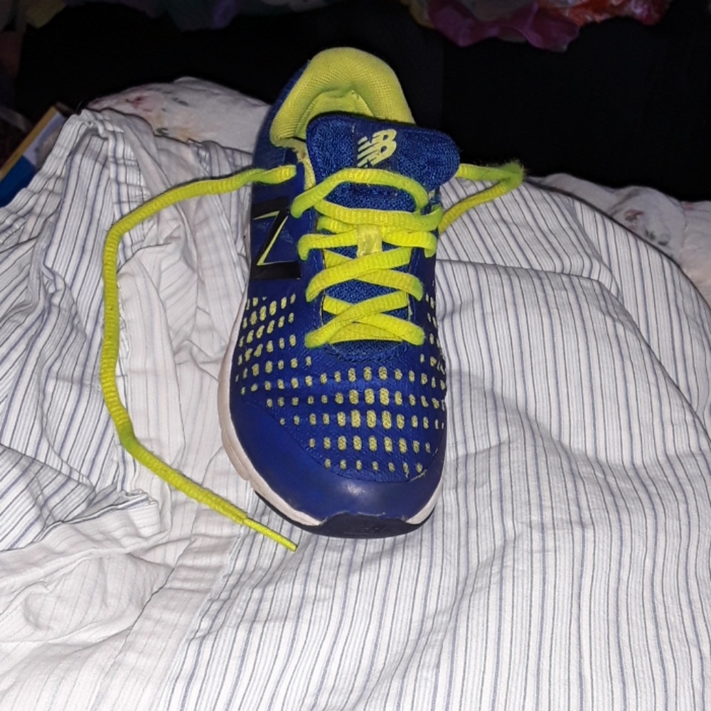 Green and blue.  New balance  shoe